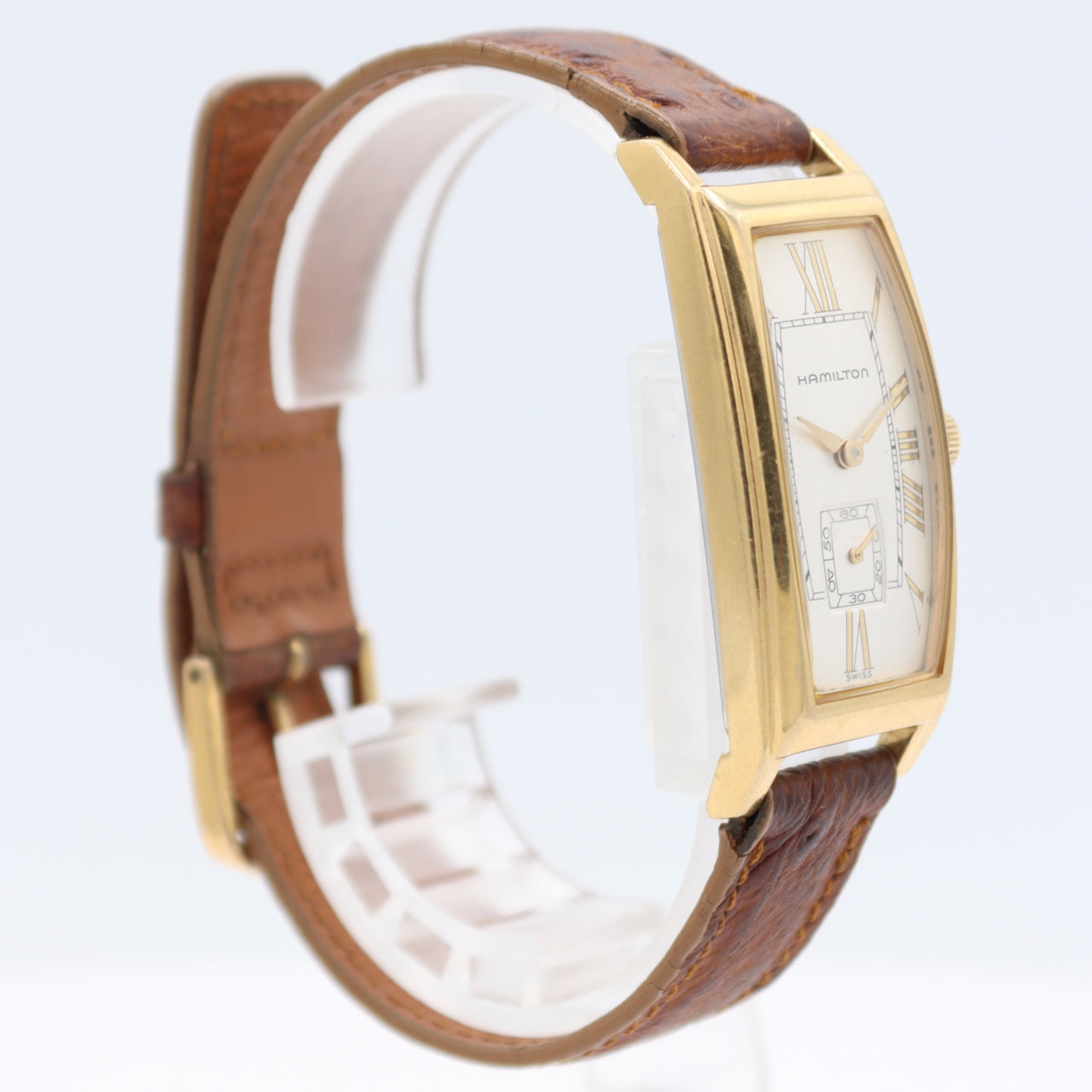 Vintage 21mm Hamilton Carlisle Reissue 15 JMen's Quartz Wristwatch Gold Tone