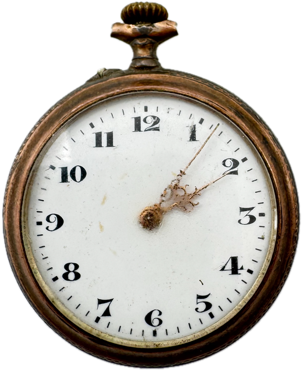 Antique U.H Beaded Mechanical Open Face Pocket Watch .800 SilverSwiss