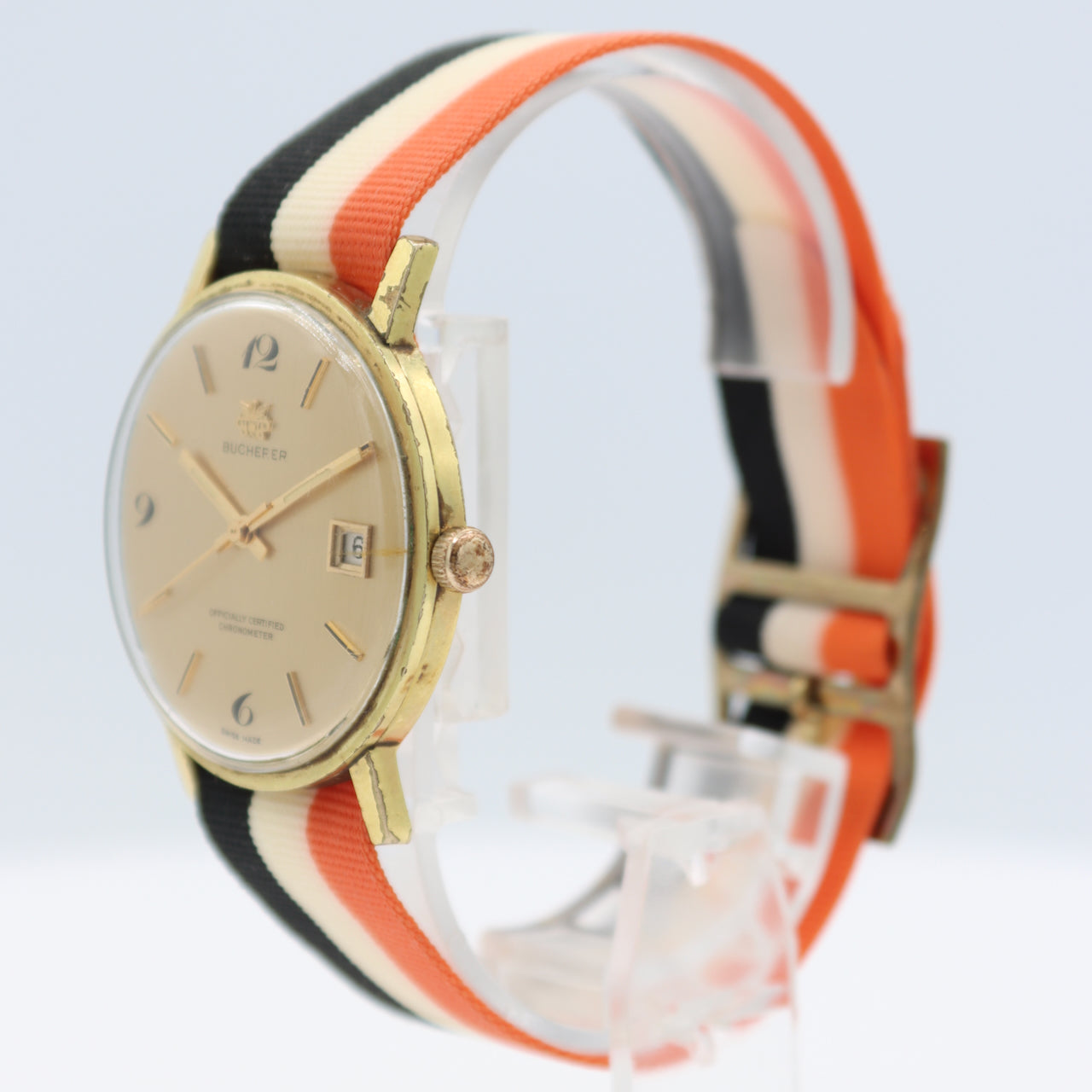 Vintage 34mm Bucherer Chronometer Men's Automatic Wristwatch Swiss Made