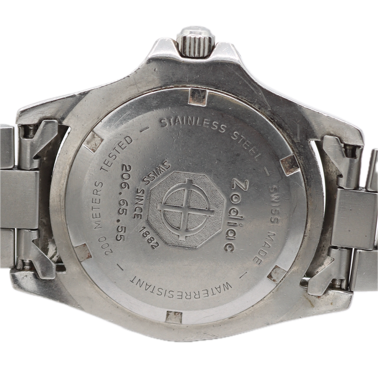 Zodiac 206.65.55 Professional Blue Men's Quartz Wristwatch ETA 955.112 Steel