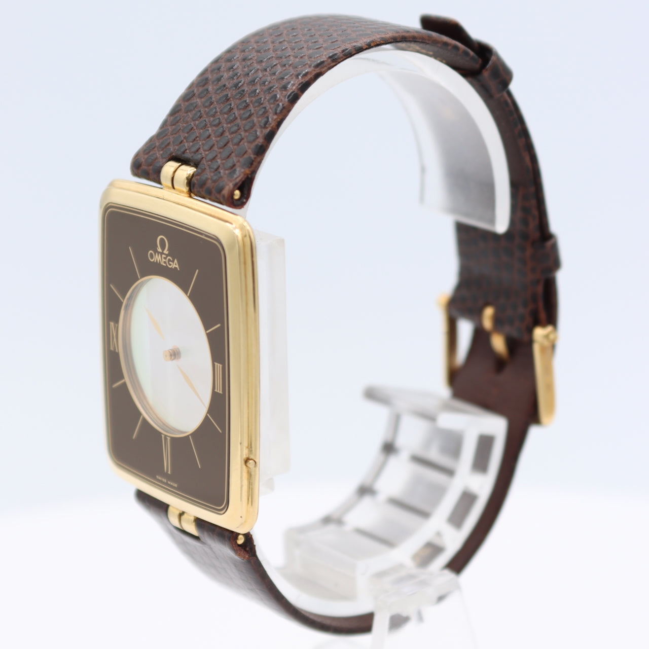 Vintage 28mm Omega La Magique Men's Quartz Wristwatch 18k Gold Scarface