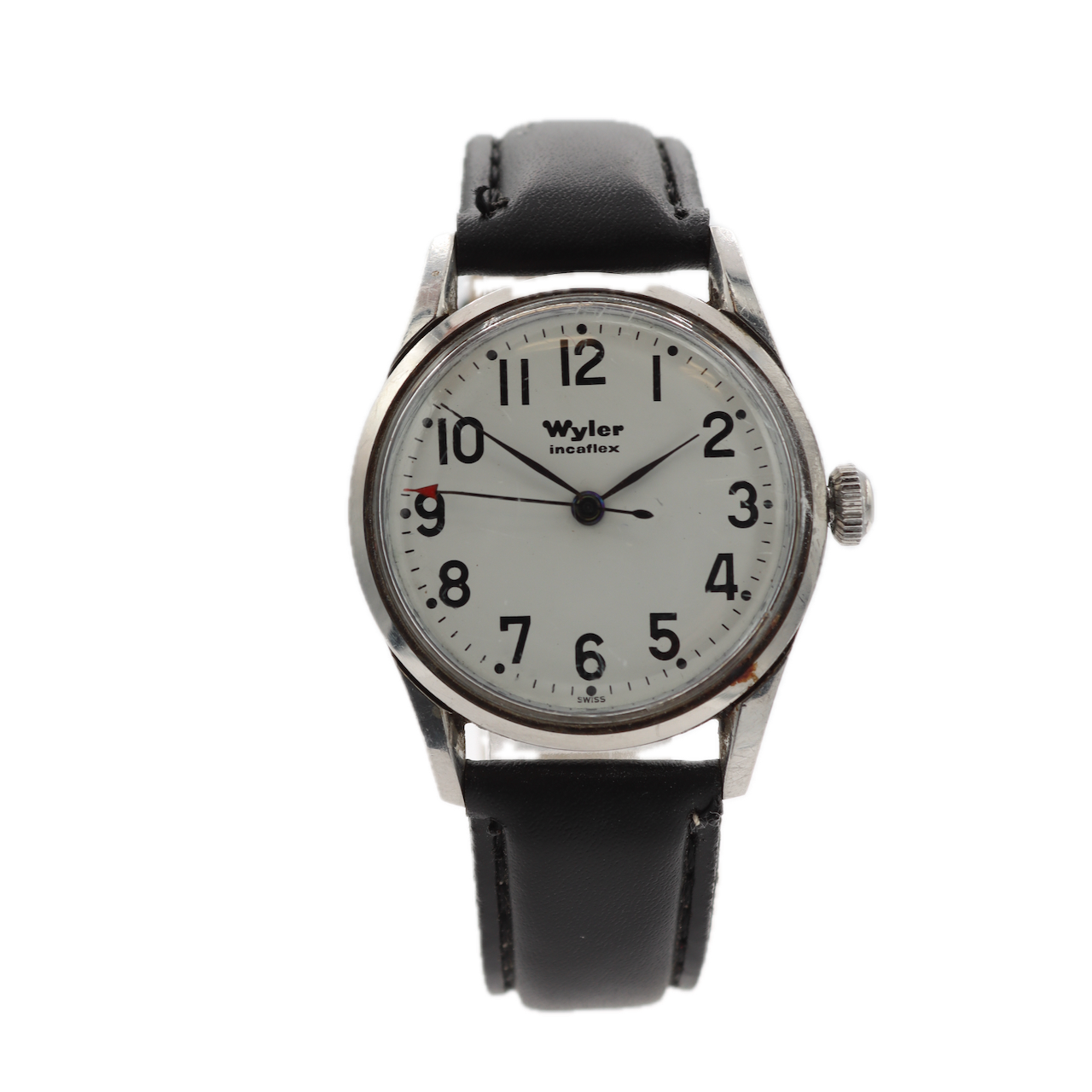 Vintage Wyler 1370/3-1162 Incaflex Men's Mechanical Wristwatch Swiss Steel