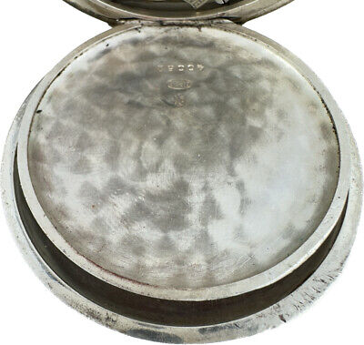 Antique Berlin Pocket Watch .925 Silver Enamel High Grade Swiss w Mustache Lever