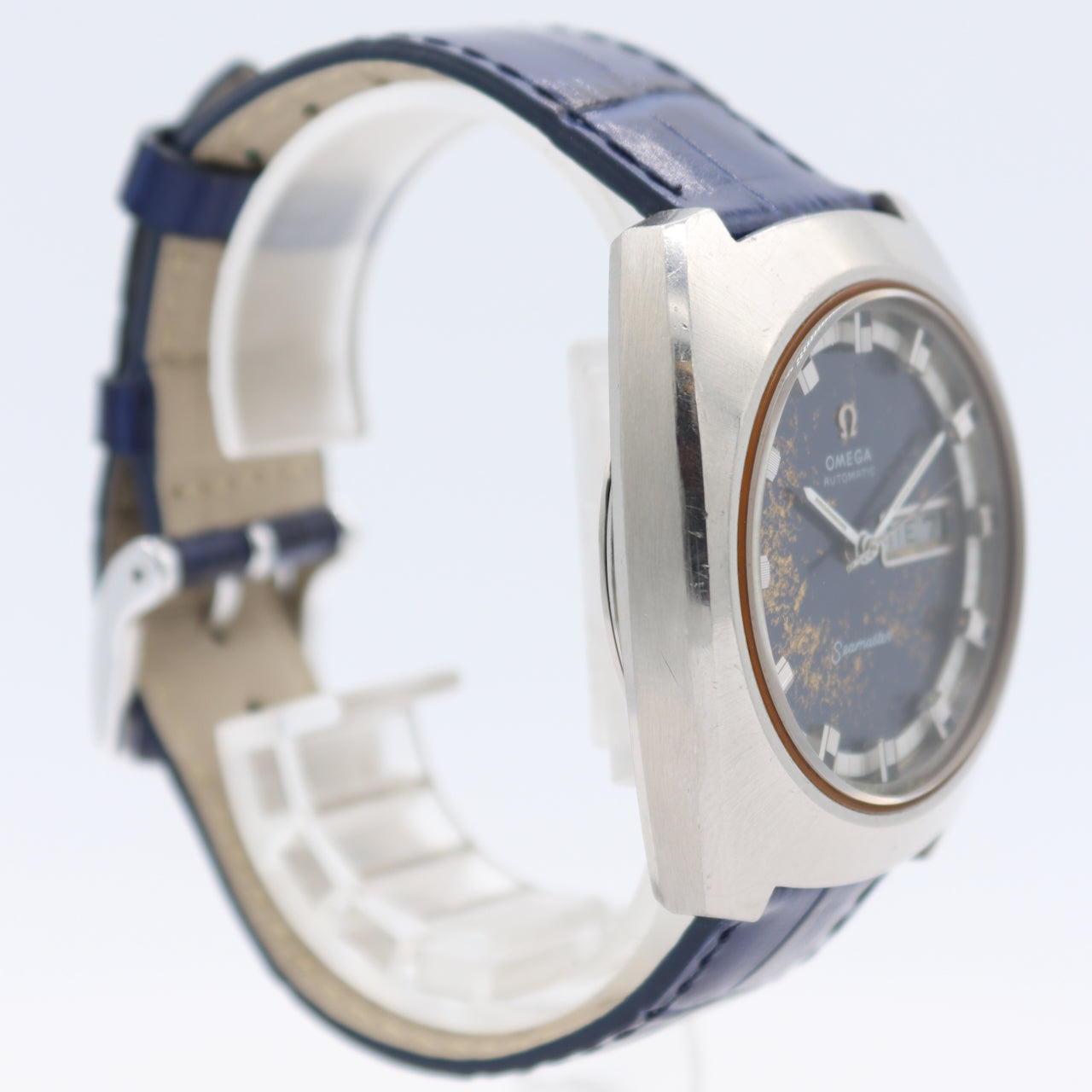 Vintage Omega 166.111 Seamaster Men's Automatic Wristwatch Steel Spanish Day