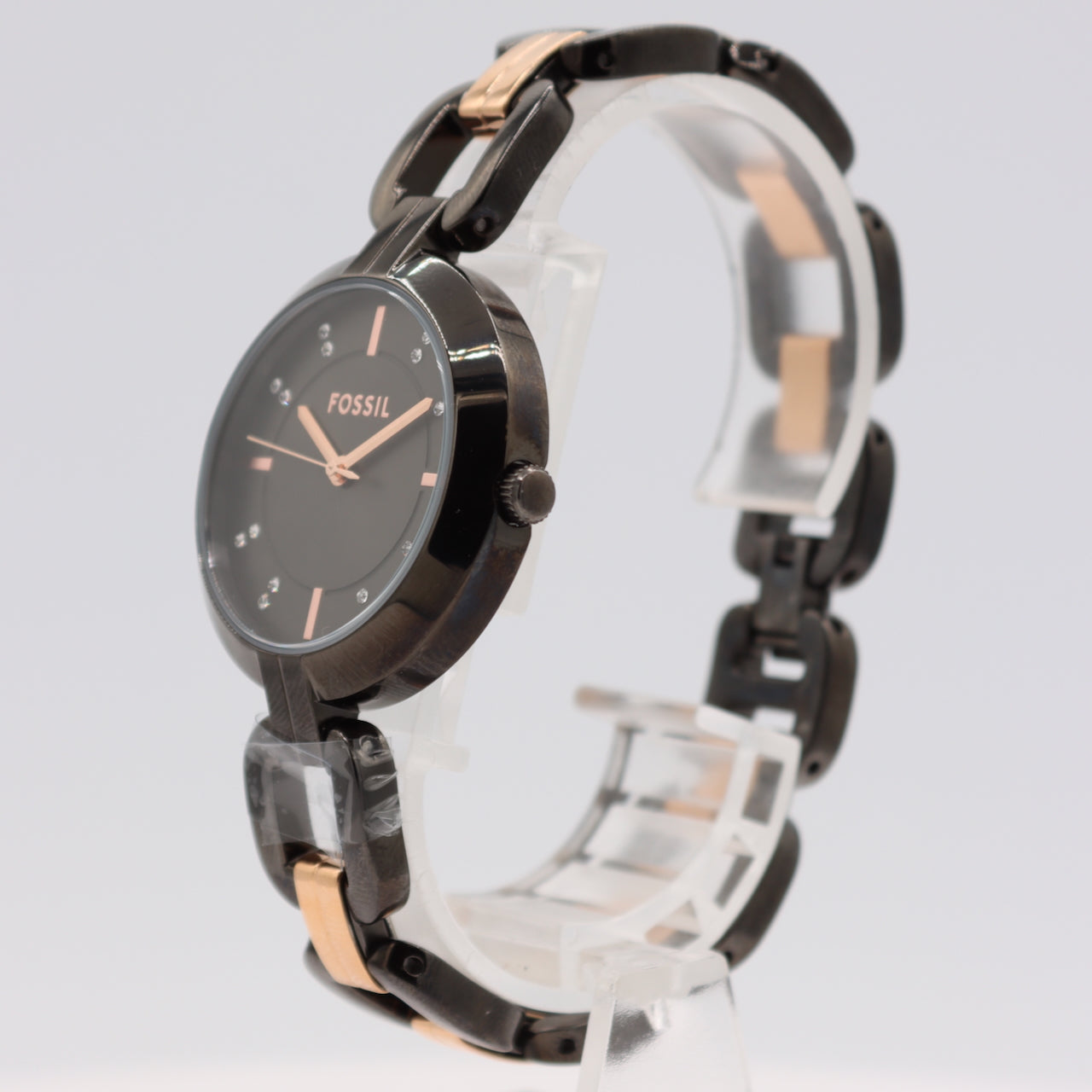 Fossil BQ3947 Kerrigan Ladies Quartz Wristwatch Gun Metal/Rose Gold With Box