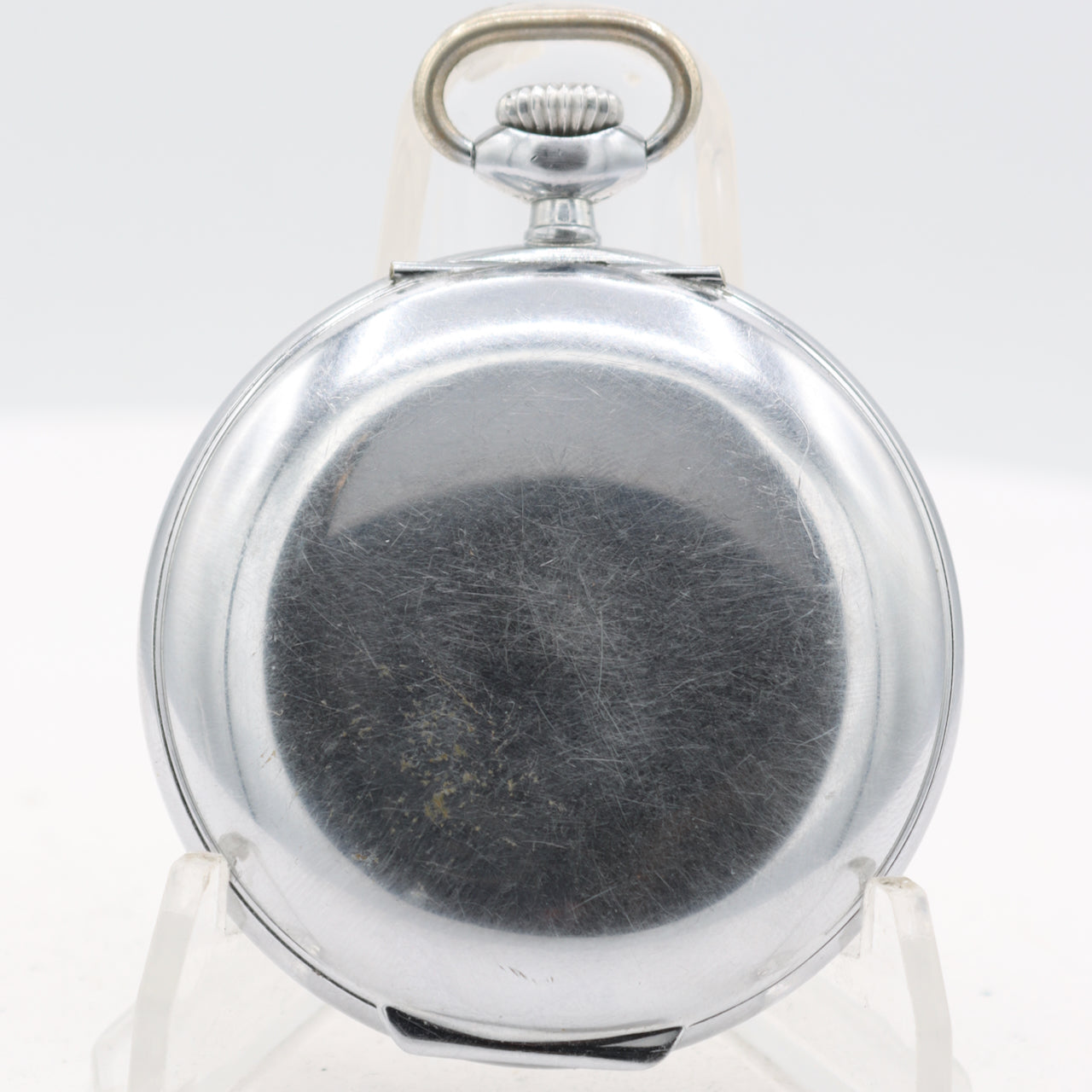 Antique 54mm Solora Mechanical Alarm Pocket Watch Chrome Plated Swiss Made