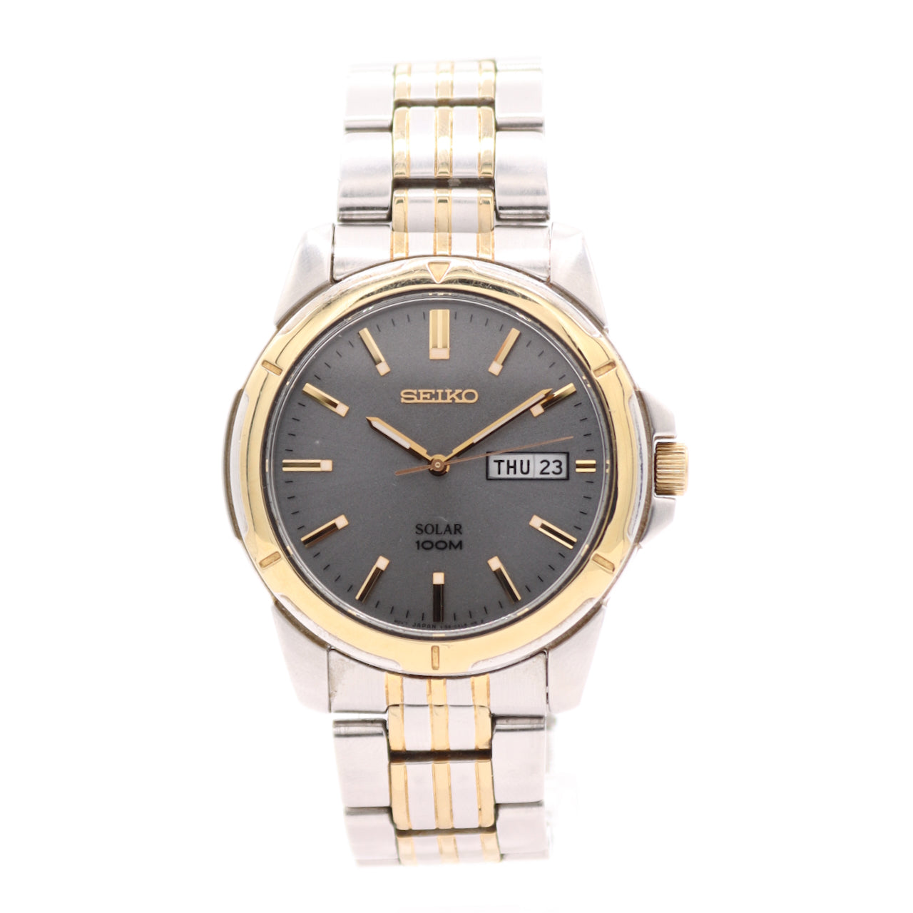 Vintage Seiko Solar 100M Two-Tone V158-0AD0