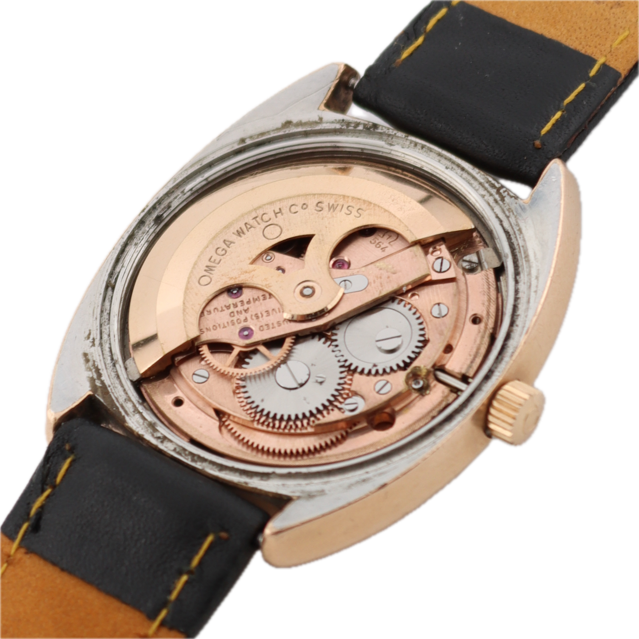 Vintage Omega 168.017 Constellation Men's Automatic Wristwatch Rose Gold Plated