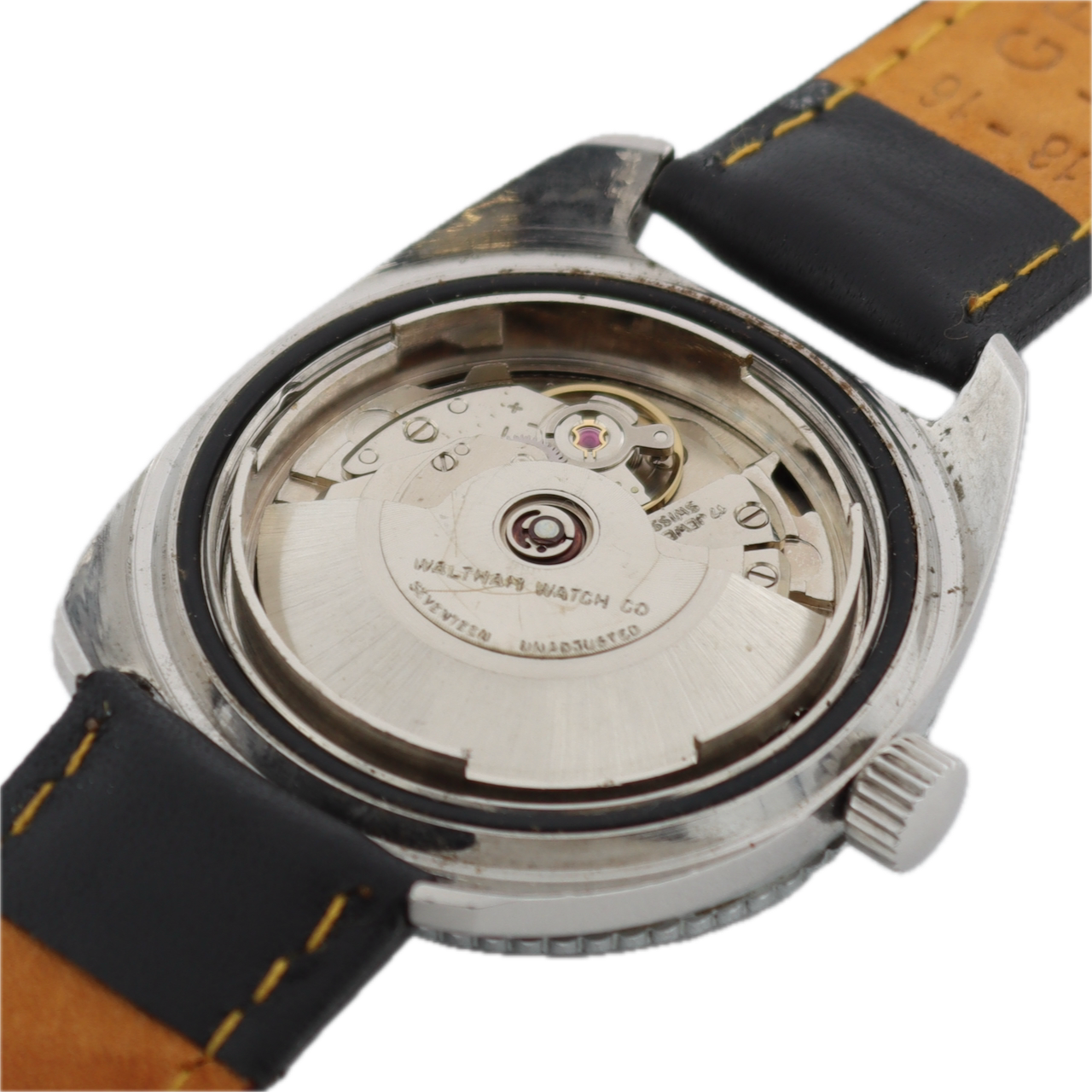 Vintage Waltham B339 Diver Style Men's Automatic Wristwatch Font 90-5 Steel Runs