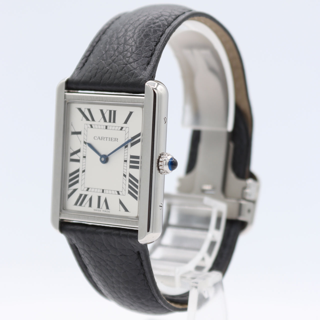 2021 Cartier WSTA0028 Tank Solo Men's Quartz Wristwatch Swiss Steel W/ Card