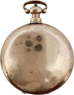 Antique Eeway Fleurier Chinese Key Wind PocketWatch Silver w Bat Wing Balance