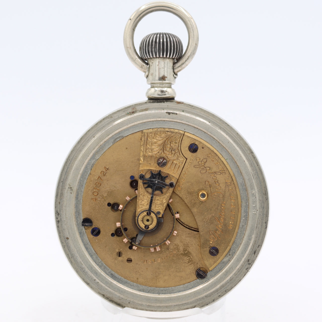 Antique 18s 1889 Appleton Tracy Mechanical Hunter Pocket Watch Silverode USA