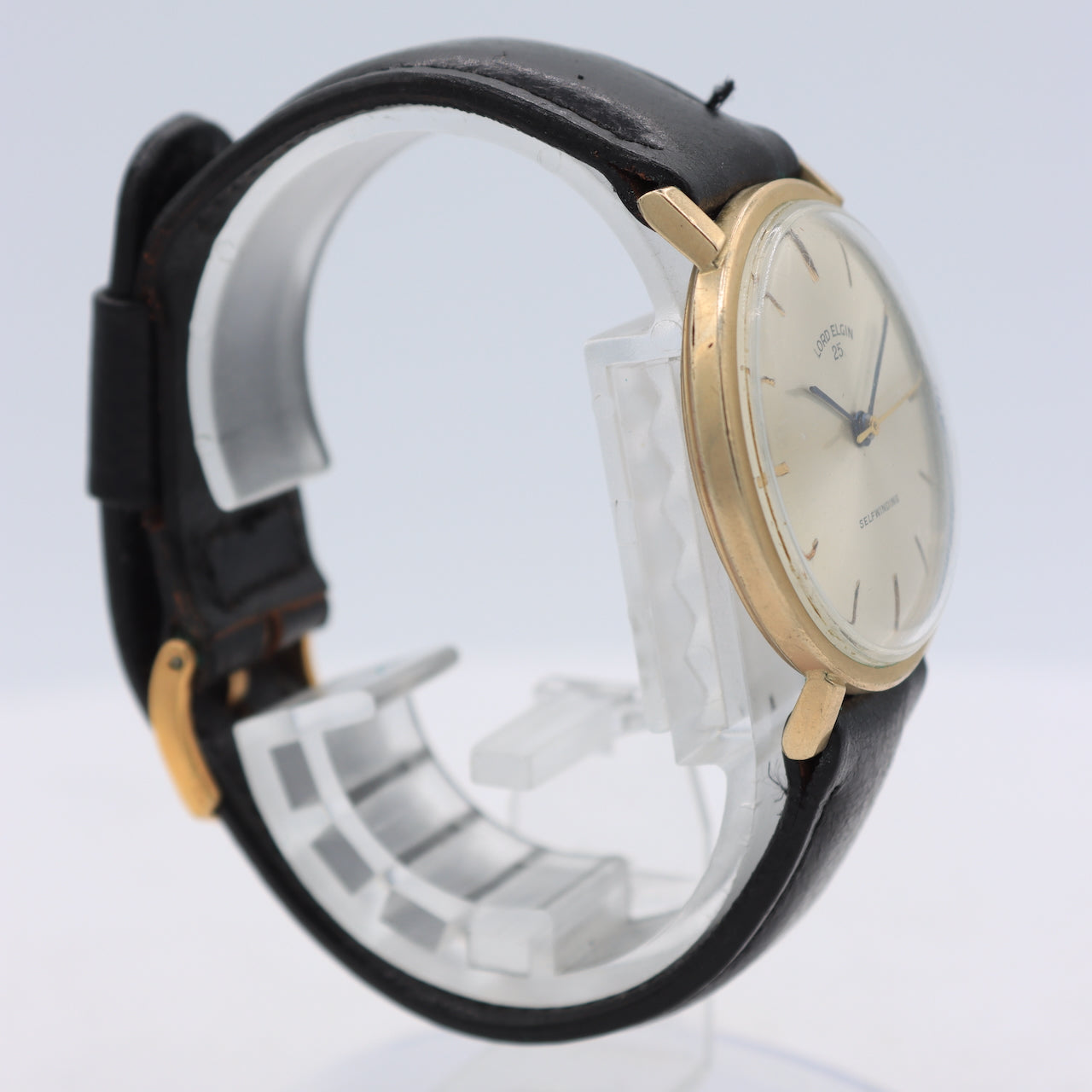 Vintage Lord Elgin 25 Sunburst Men's Automatic Wristwatch 10k Gold Filled
