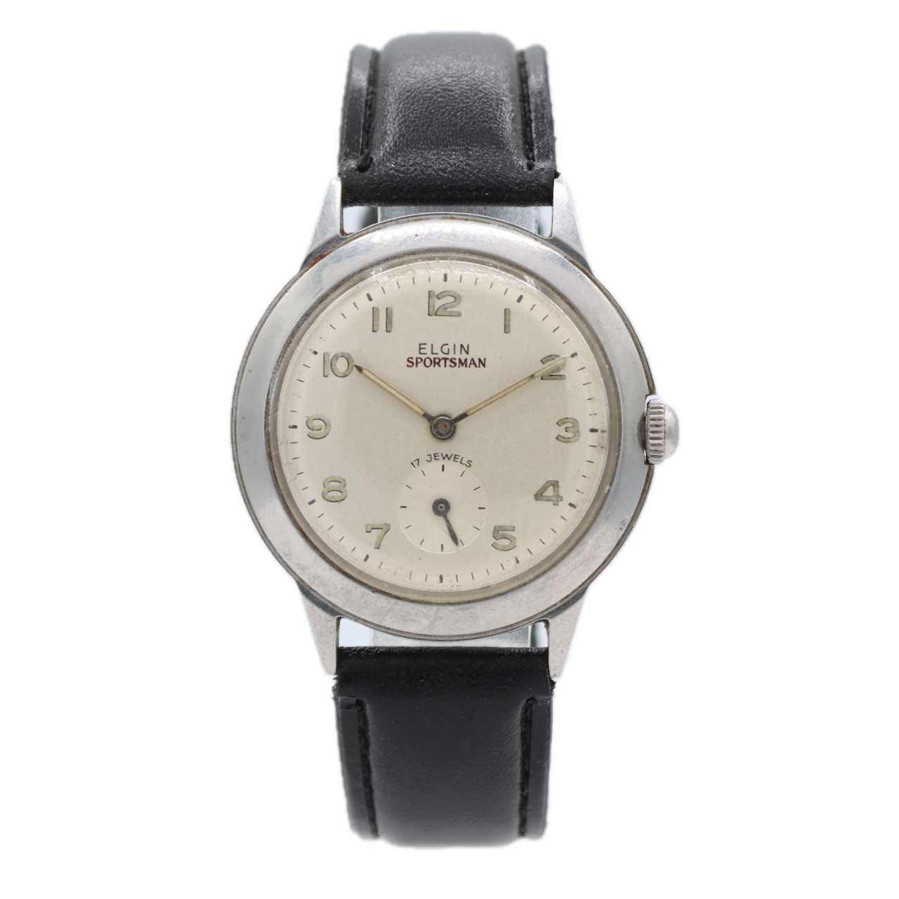 Vintage Elgin 6821 Sportsman Men's Mechanical Wristwatch Jeambrun P332 Steel