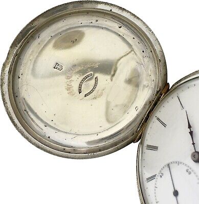 Antique 55mm Early Longines George Agassiz Hunter Pocket Watch Coin Silver Rare