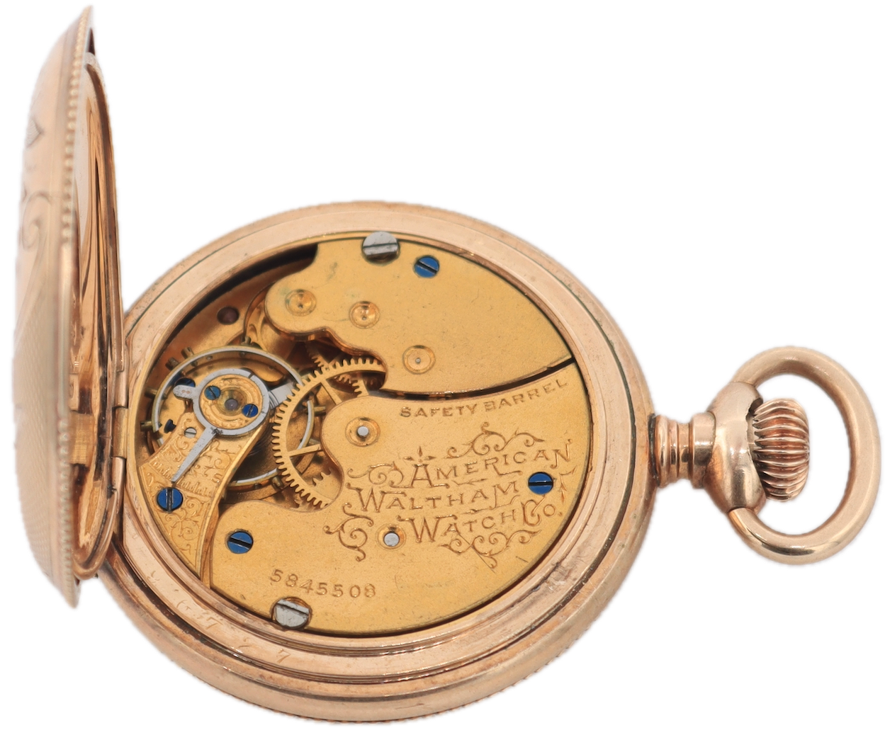 Antique 0s 1893 Waltham Beaded & Floral Hunter Pocket Watch 60 20 Year GF USA