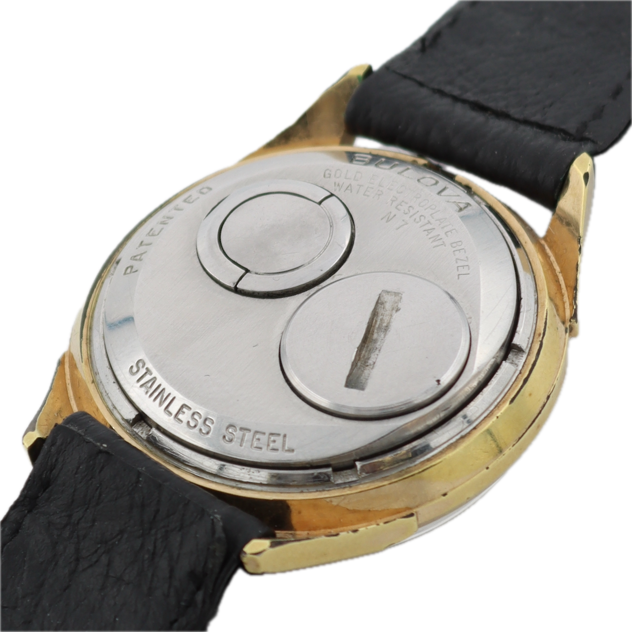 Vintage Bulova 3339 Railroad Approved Men's Tuning Fork Wristwatch Gold Plated