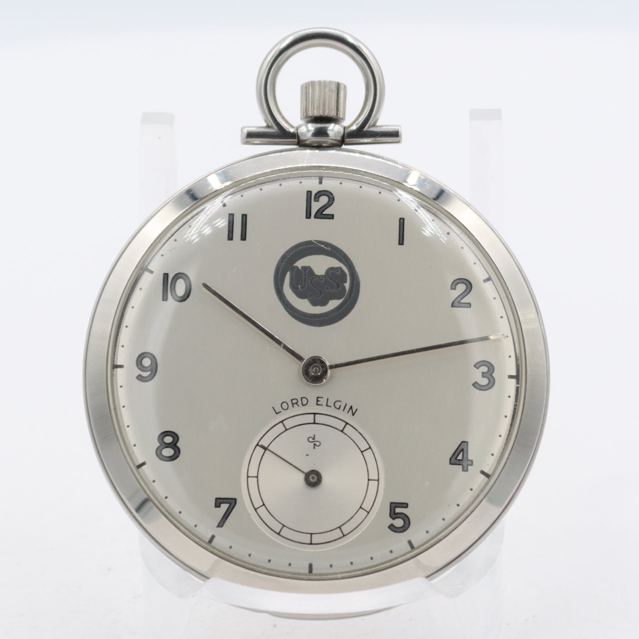Vintage 1952 Lord Elgin US Steel Award Mechanical Pocket Watch 543 w Box Steel