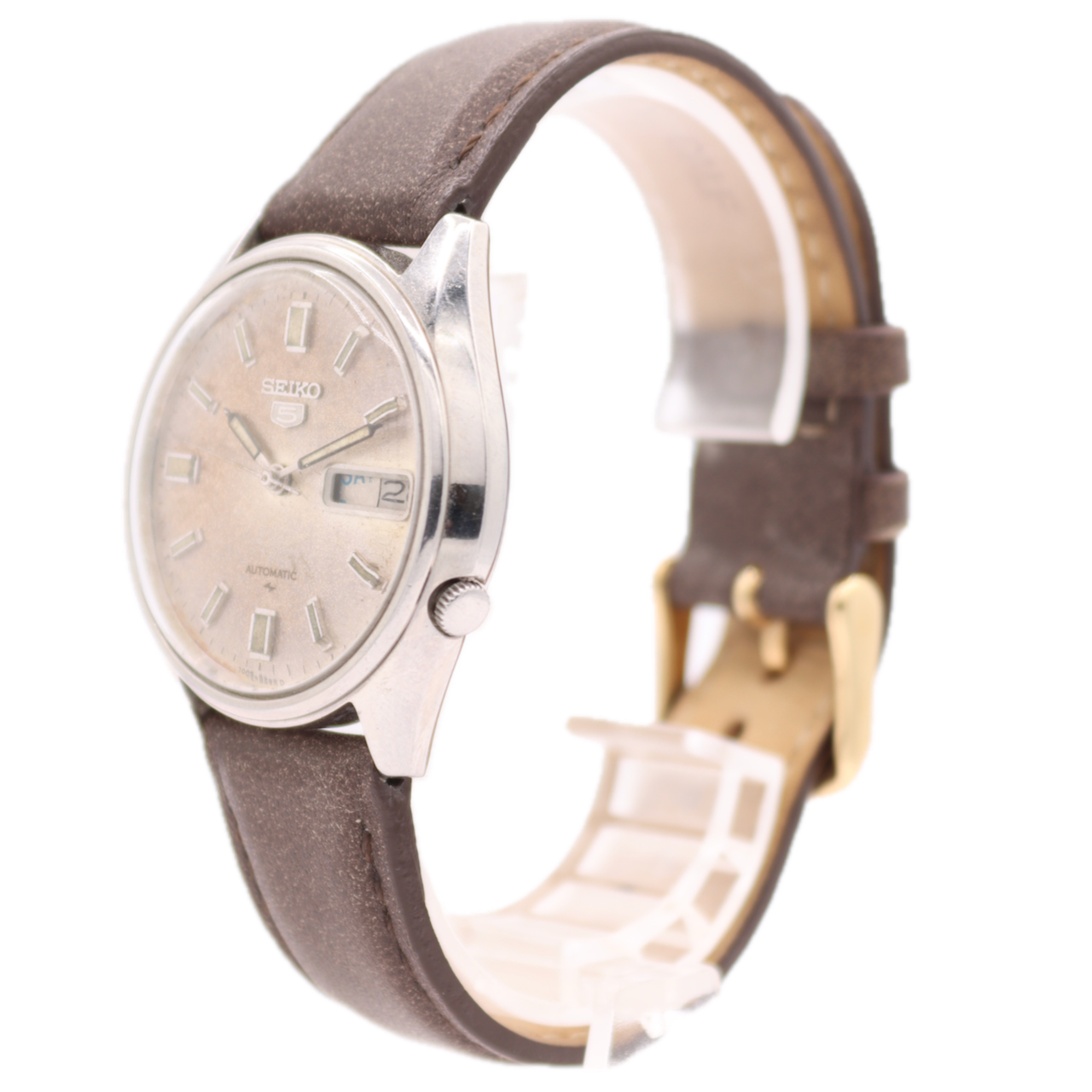 Vintage 37mm Seiko 5 Automatic 7009-4040 Men's Wristwatch Stainless Steel