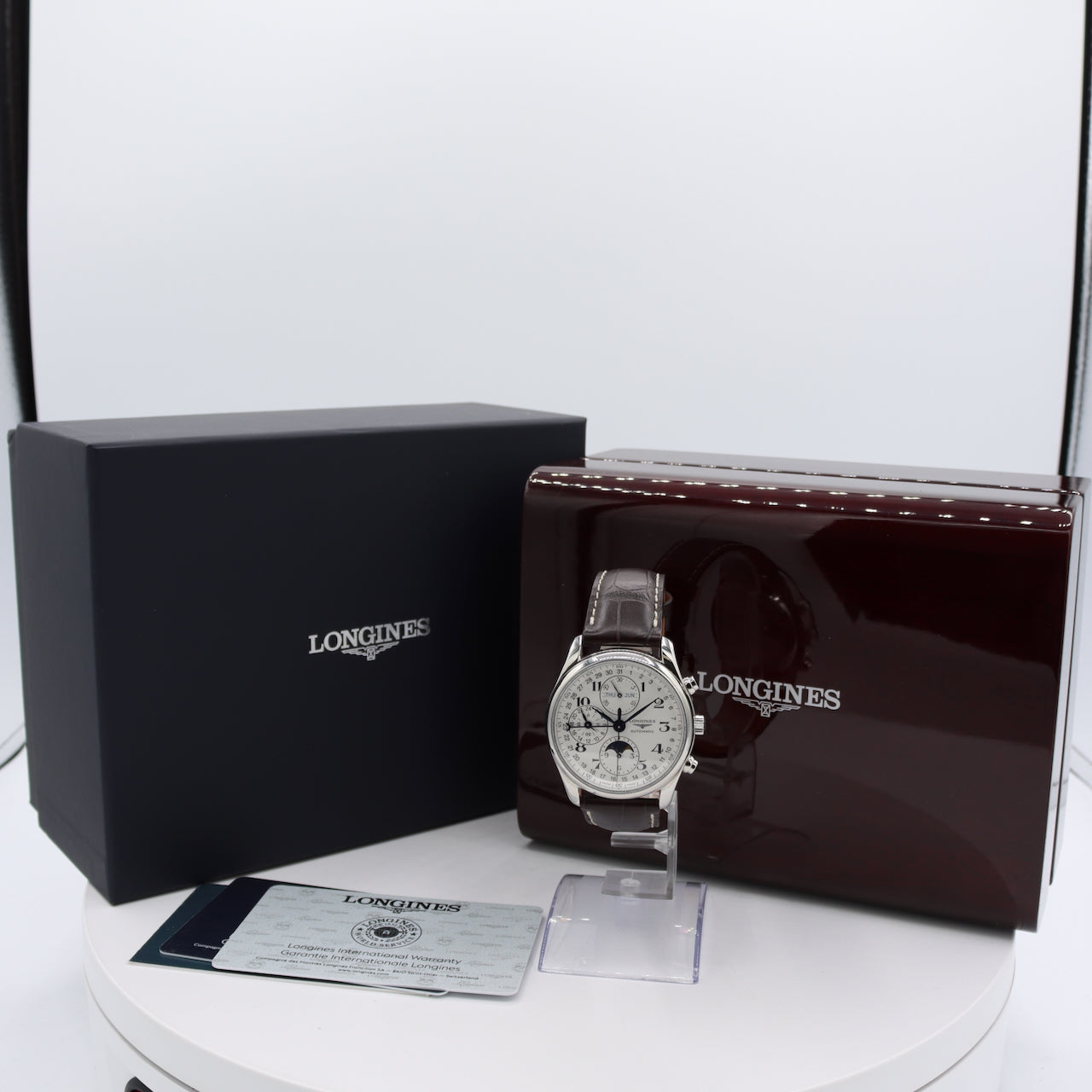 40mm Longines L2.673.4.78.3 Master Men's Triple Date Moonphase Wristwatch Steel