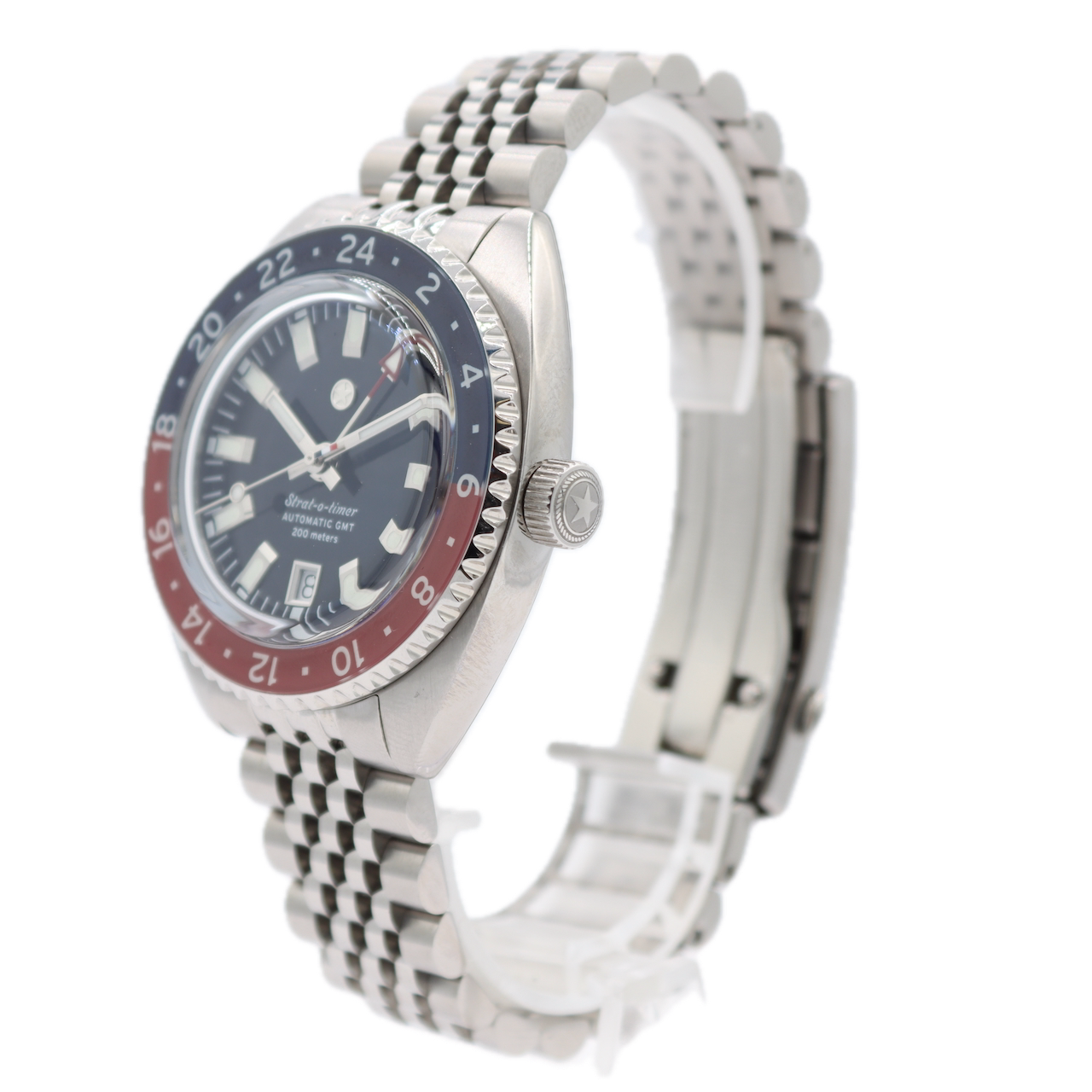 41mm Jack Mason Strat-O-Timer GMT Men's Automatic Wristwatch USA Steel Full Kit