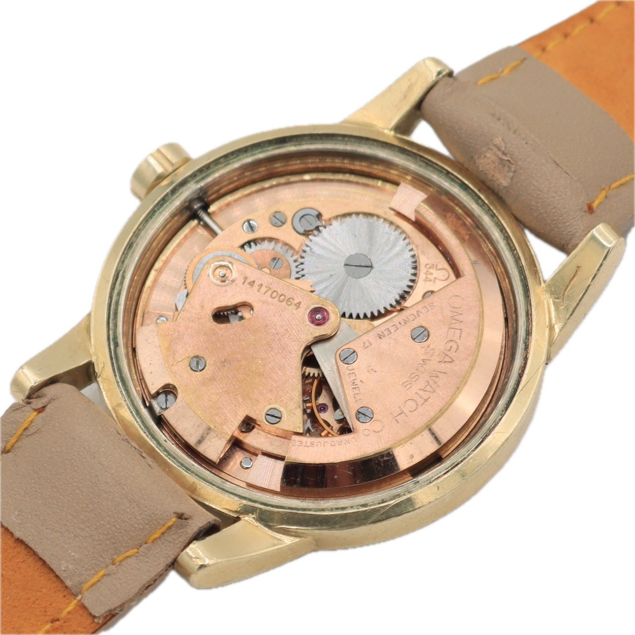 Vintage Omega F6249 Seamaster Men's Bumper Automatic Wristwatch 344 Swiss 14k GF