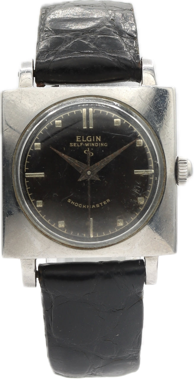 Vintage 28mm Elgin Shockmaster Dante Men's Automatic Wristwatch 645 USA Steel