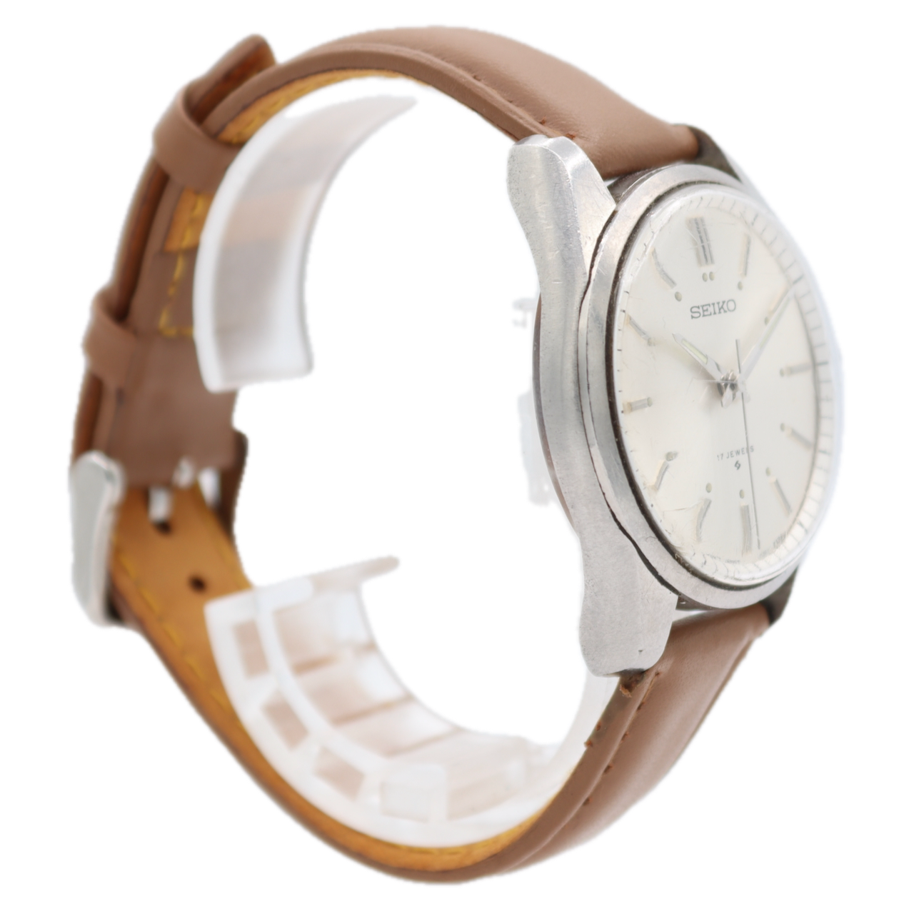 Vintage Seiko 66-7109 Silver Sunburst Men's Mechanical Wristwatch 66B Steel