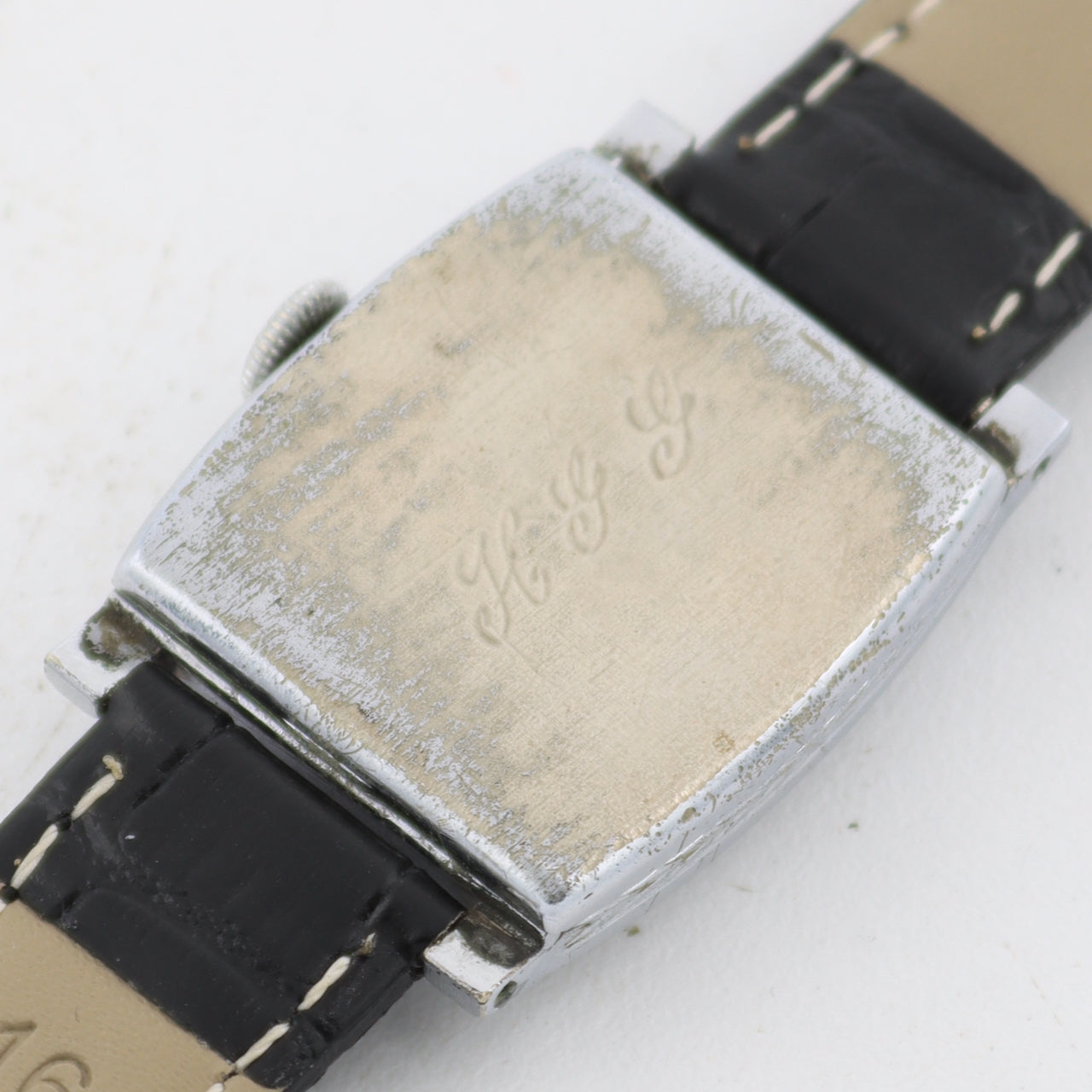 Vintage Nassau Art Deco Tank Men's Mechanical Wristwatch 3.C2 Chrome Plated