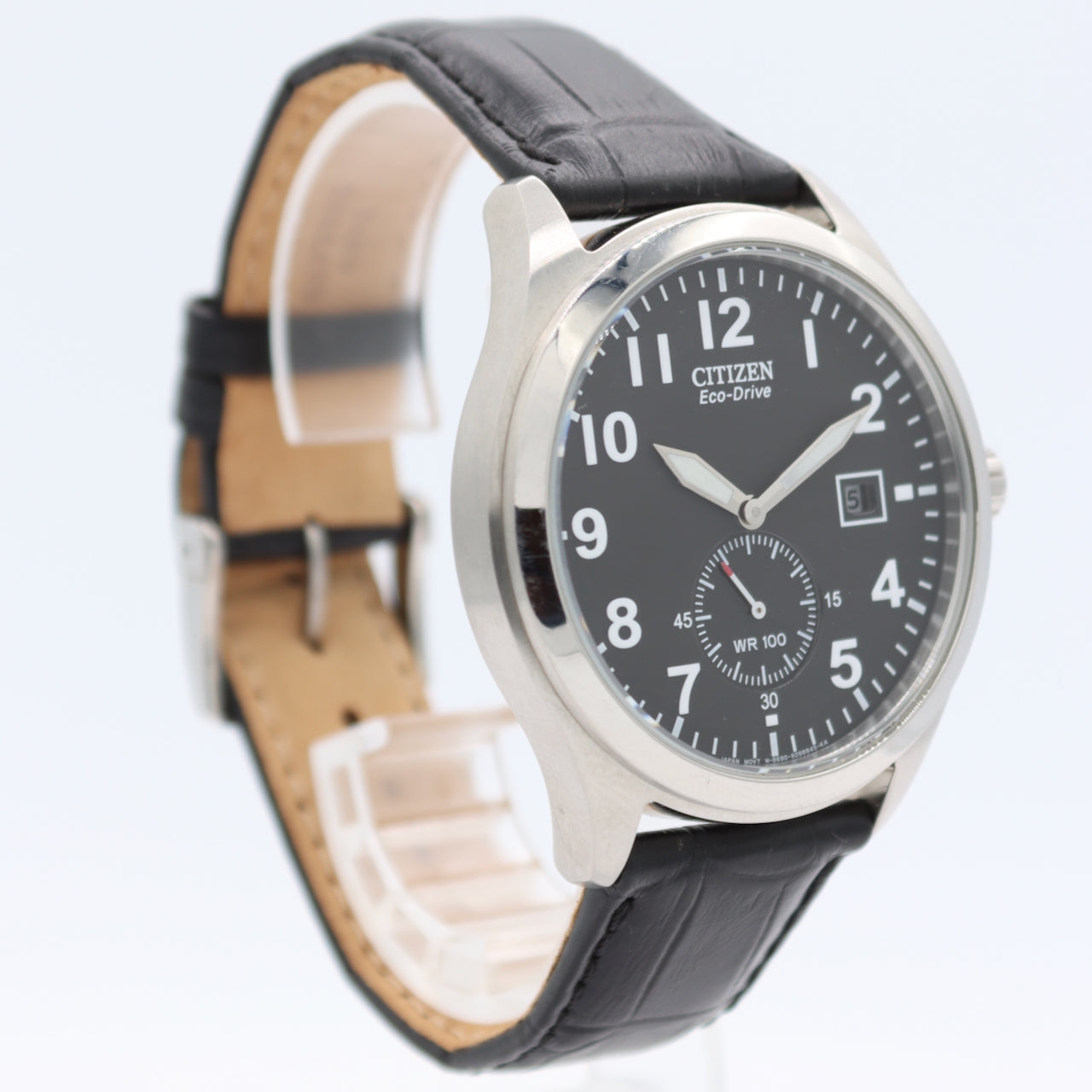 43mm Citizen B690-S066387 Eco-Drive Date Men's Quartz Wristwatch Japan Steel