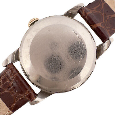 Vintage Movado Men's Bumper Automatic Wristwatch 221A Gold Capped w Borgel Case