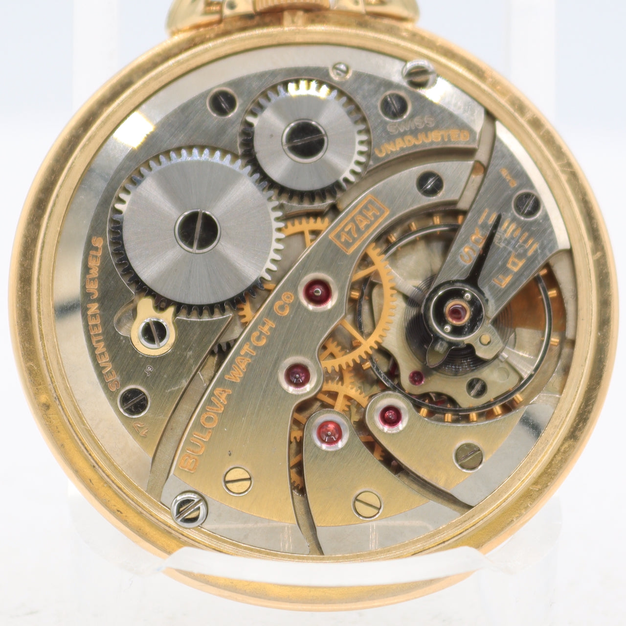 Antique 12 Size Bulova 17AH 17 Jewel Mechanical Pocket Watch 10k RGP Swiss