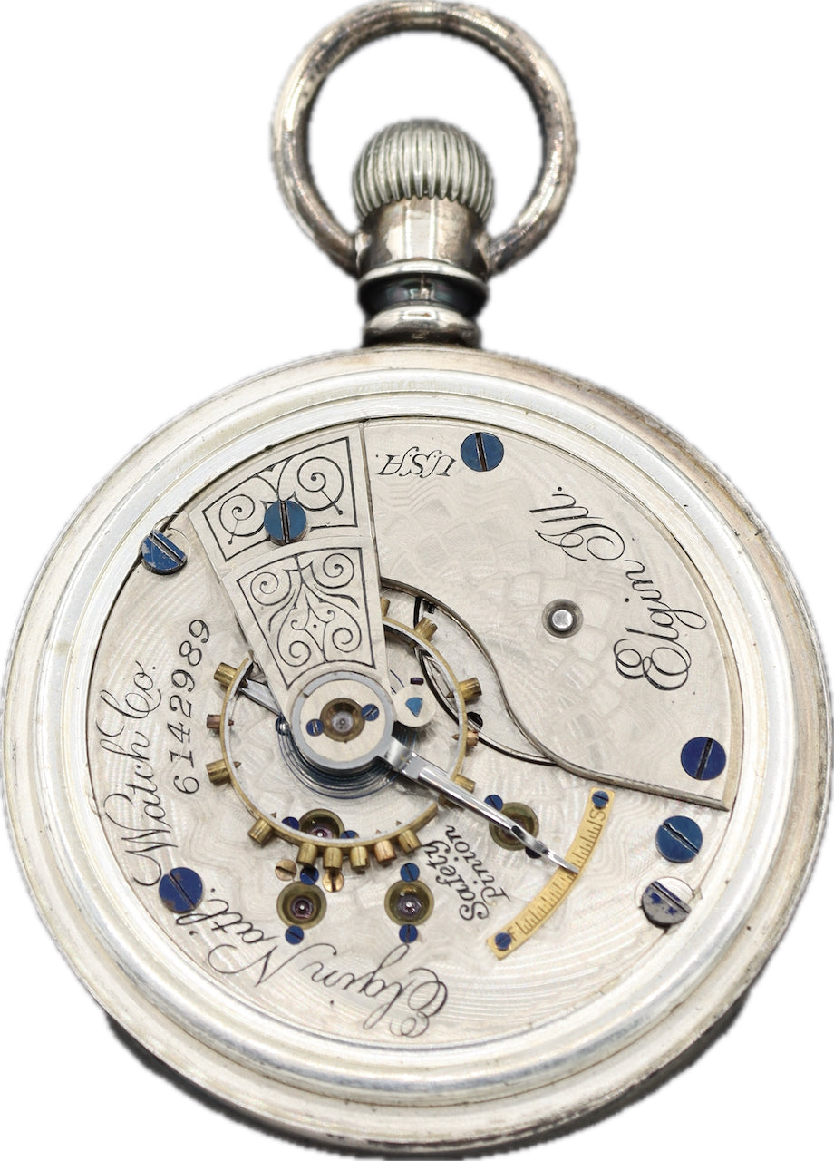 Antique 18S Elgin Gilt Stag Mechanical Pocket Watch Grade 146 Silver Plated