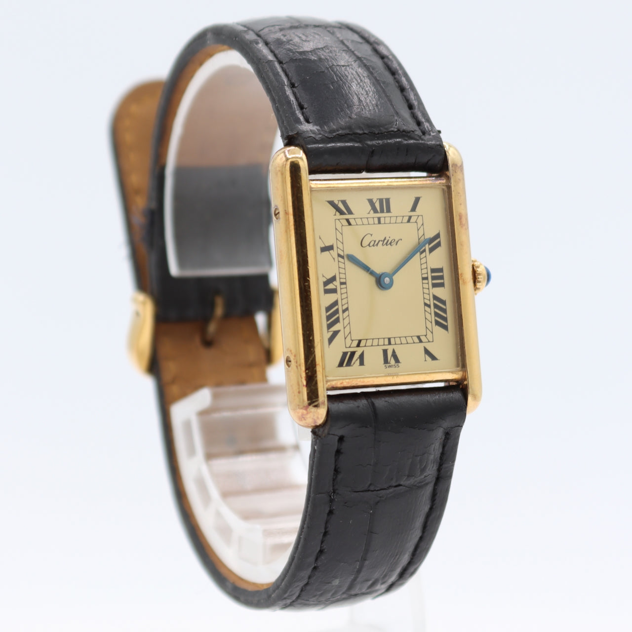 Vintage Cartier 6 81006 Tank Vermeil Men's Quartz Wristwatch Swiss Gold Plated