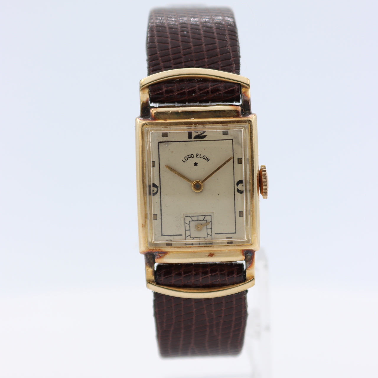 Vintage 1946 Lord Elgin 4610A Fancy Lugs Men's Mechanical Wristwatch 559 14k GF