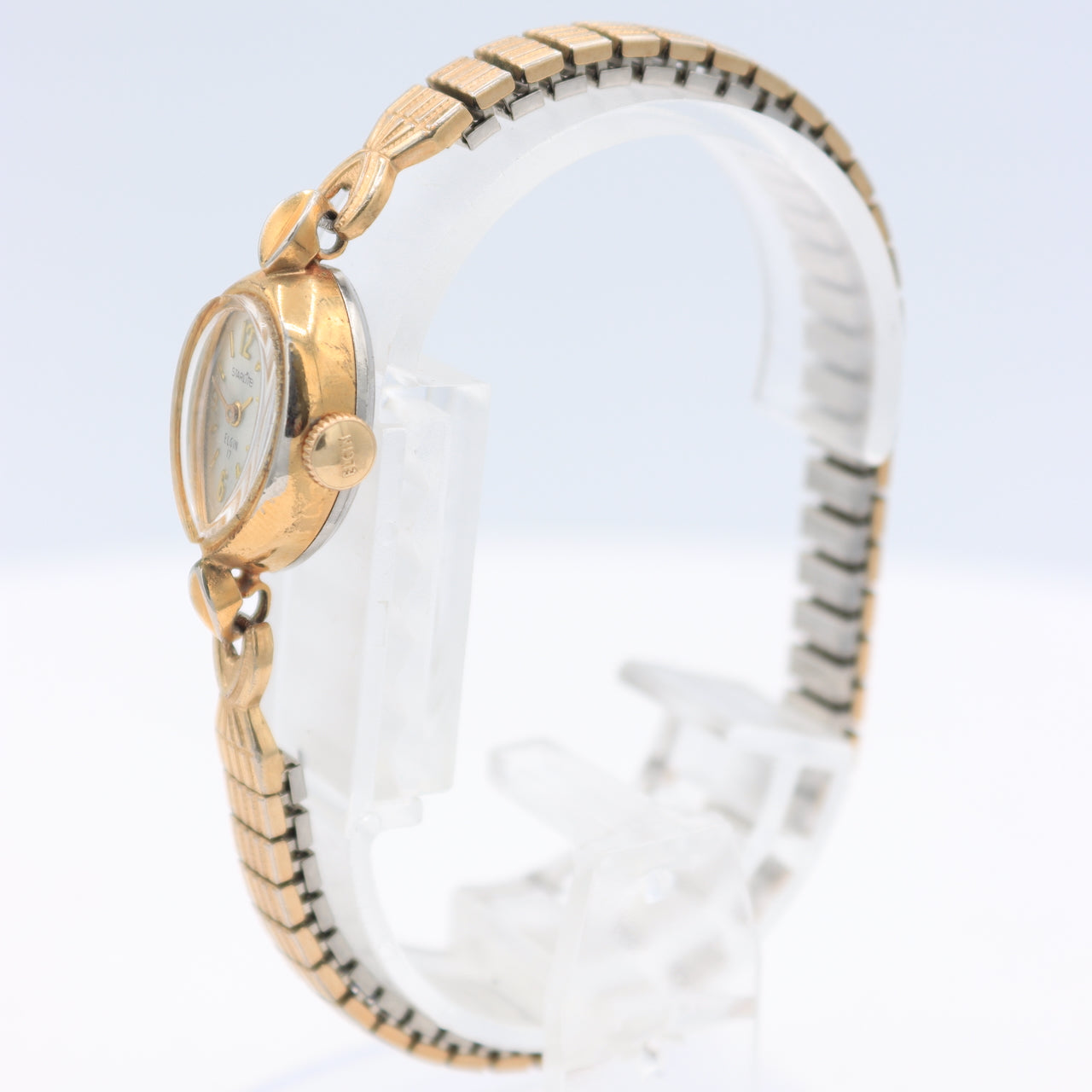 Vintage Elgin 5555 Starlite Teardrop Ladies Mechanical Wristwatch 1075