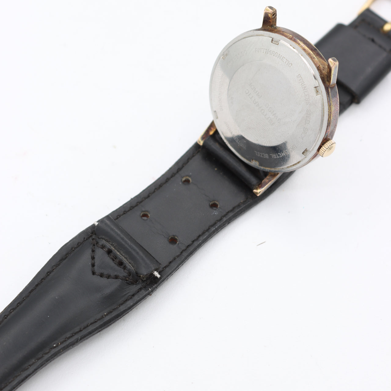 Vintage Baylor Linen Dial Men's Automatic Wristwatch 1700/01 Swiss Gold Tone