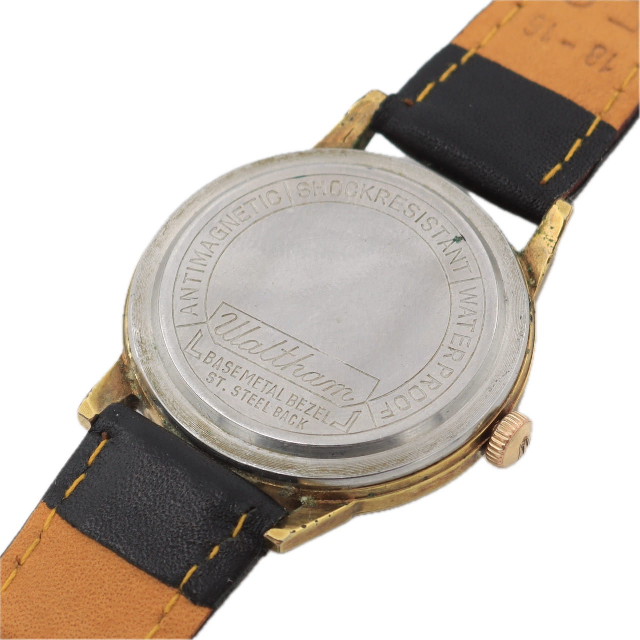 Vintage Waltham Sunburst Dial Men's Mechanical Wristwatch Swiss Gold Tone