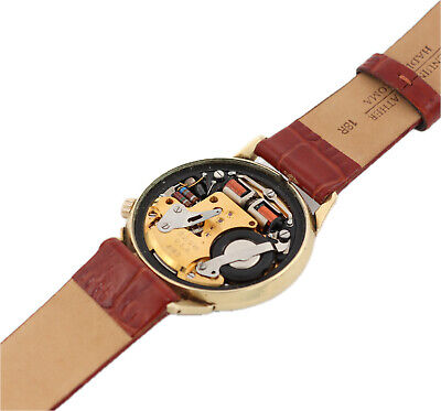 Vintage 34mm 1967 Bulova Accutron Men's Tuning Fork Wristwatch 218 D Swiss 14kGF