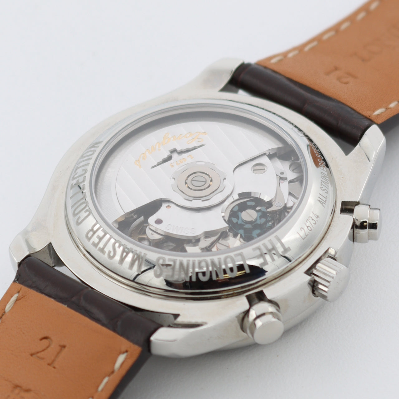 40mm Longines L2.673.4.78.3 Master Men's Triple Date Moonphase Wristwatch Steel