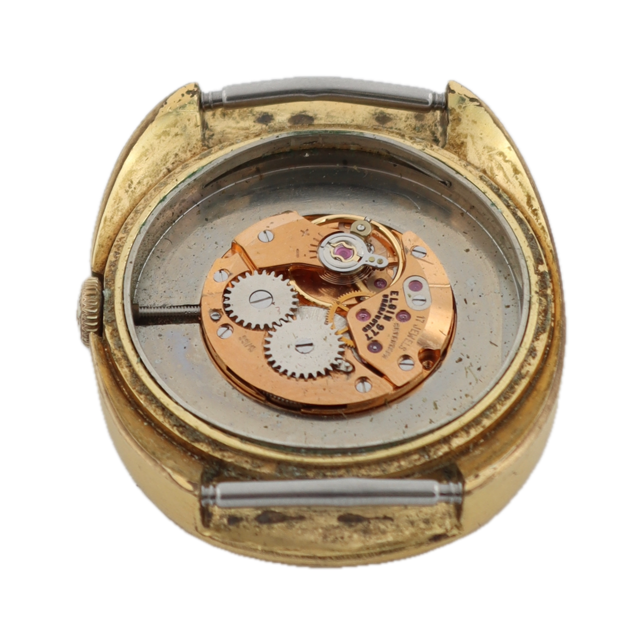 Vintage Elgin Golden Egg Men's Mechanical Wristwatch ETA2512 Swiss Gold Tone