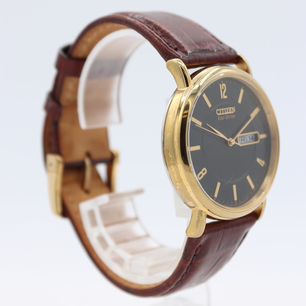 Citizen E101-S015588 Eco-Drive Men's Quartz Wristwatch Gold Tone Black