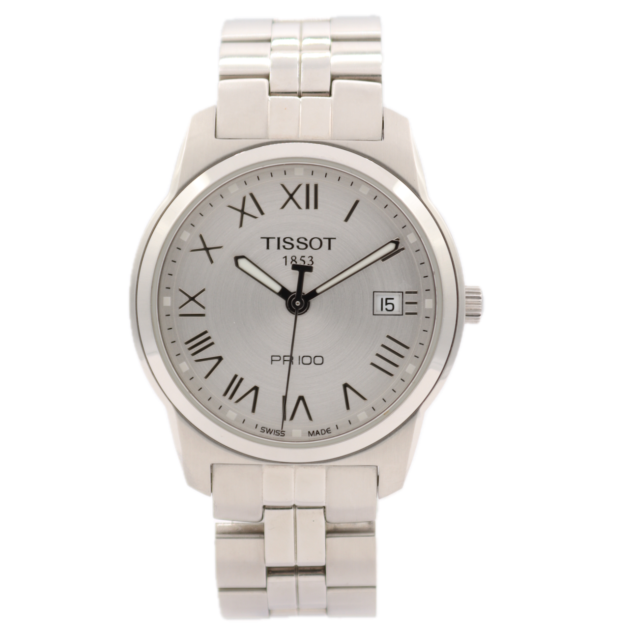 Vintage 38mm Tissot PR100 T049.410.11.033.01 Men's Quartz Wristwatch Swiss Steel