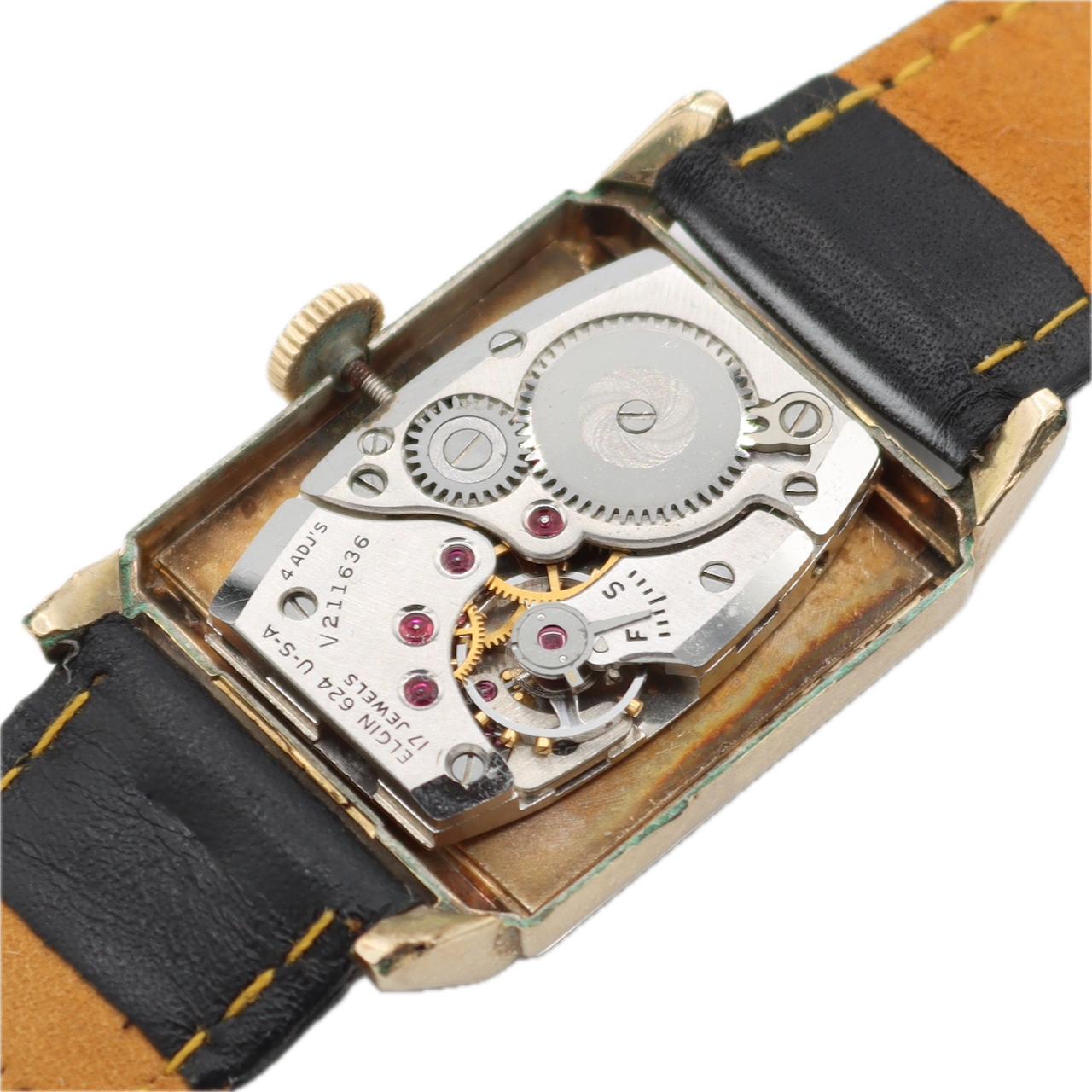 Vintage 24mm Elgin 5515 DeLuxe 17j Men's Mechanical Wristwatch 624 USA 10k GF