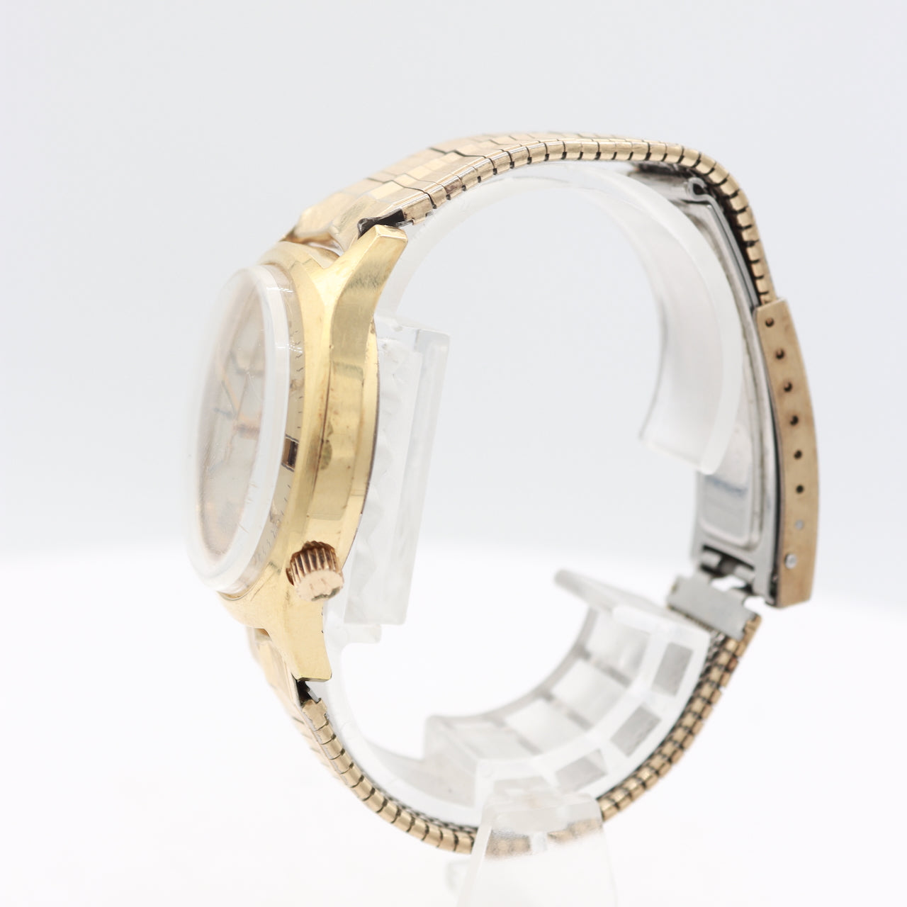 Vintage 1976 Bulova Accutron Date Men's Tuning Fork Wristwatch USA Gold Tone