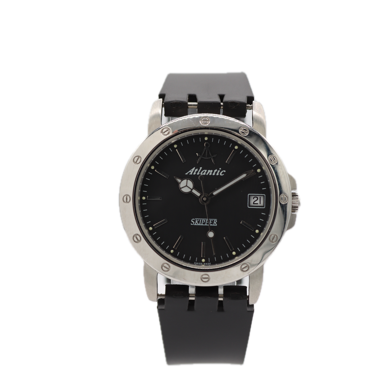 Vintage Atlantic 3404 Skipper Men's Automatic Wristwatch Swiss Stainless Steel