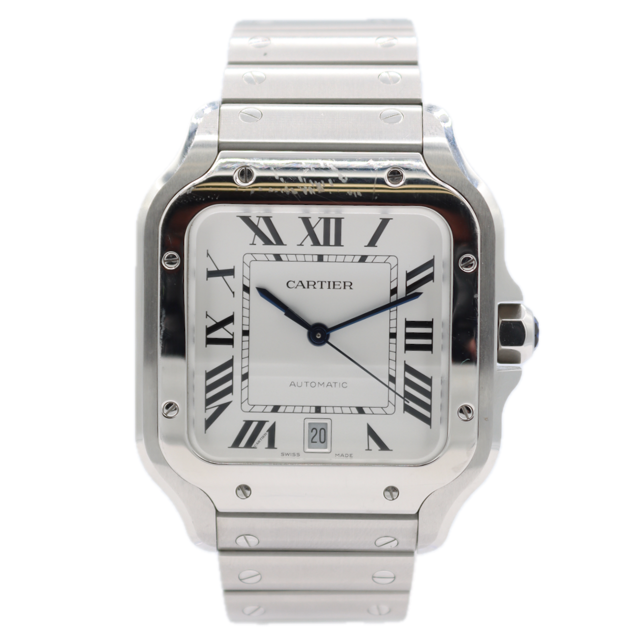 Cartier WSSA0018 Santos De Cartier Men's Automatic Wristwatch 1847Mc Swiss Steel