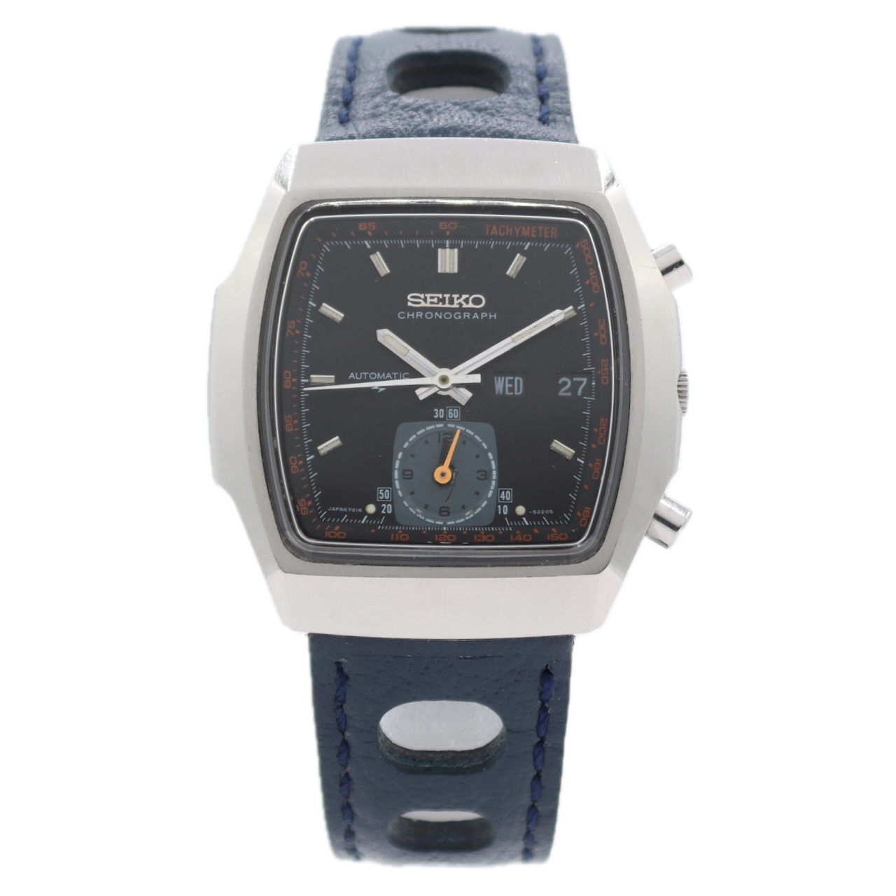 Vintage Seiko 7016-5020 Monaco Men's Automatic Chronograph Wristwatch Steel