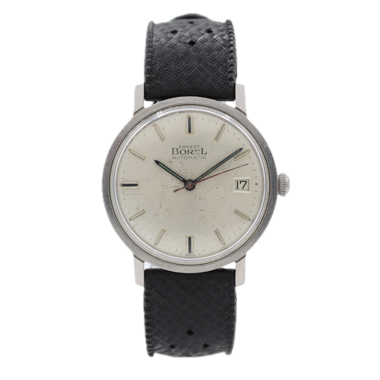 Vintage 34mm Ernest Borel Classy Date Men's Automatic Wristwatch Swiss Steel