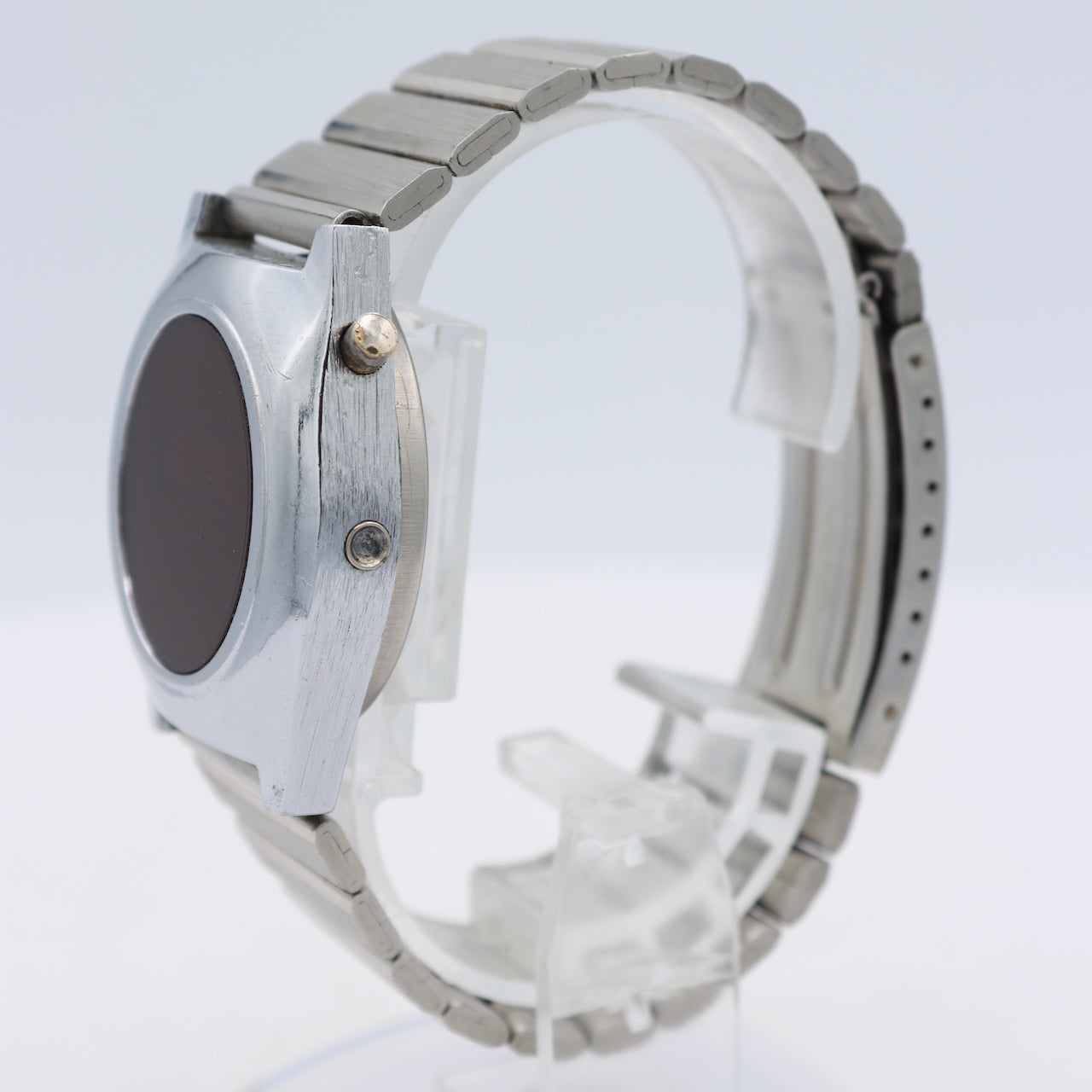 Vintage Unbranded Time Computer Men's Digital LED Wristwatch USA Steel & Chrome